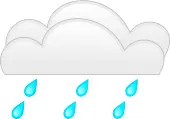 Vector drawing of pastel colored overcloud heavy rain sign