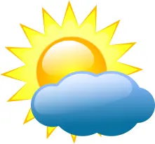 Vector clip art of weather forecast color symbol for partly cloudy sky