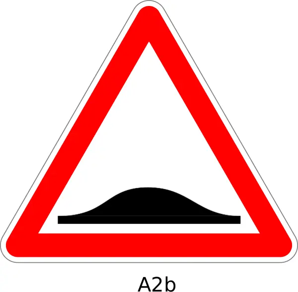 Bump on a road sign