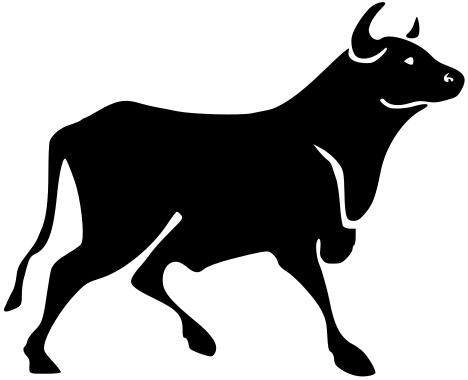 Vector silhouette clip art of bull