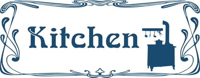 Classic style kitchen door sign vector image