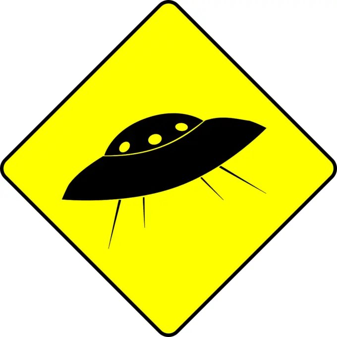 UFOs caution sign vector image