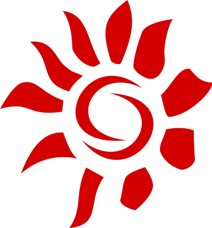 Vector graphics of artistic sun icon