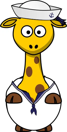 Vector drawing of sailor giraffe