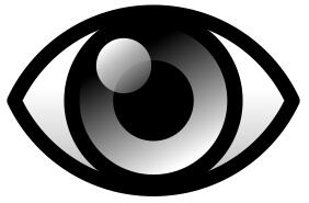 Vector clip art of black eye with reflection