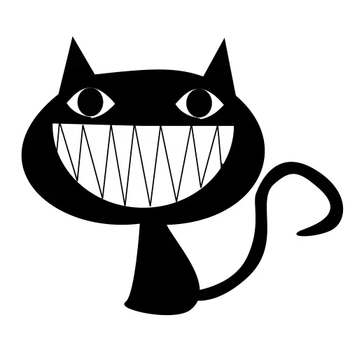Vector image of huge smile cat face
