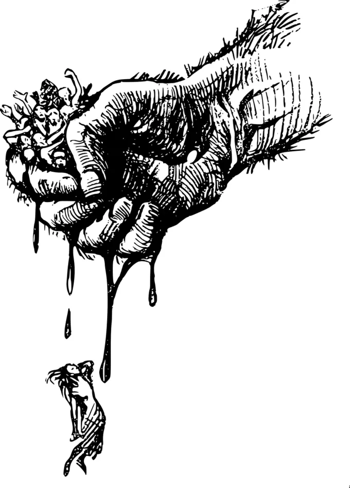 Death grip vector illustration