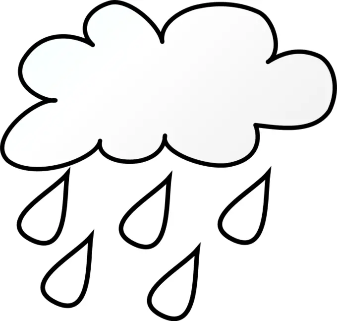 Rainy cloud line art vector image