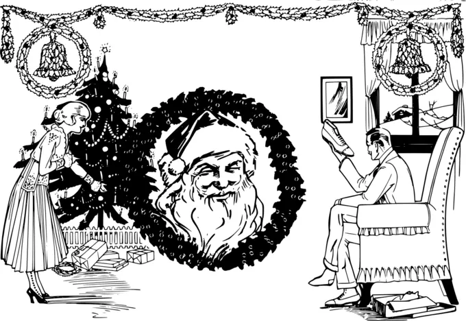 Santa brings Christmas presents vector image