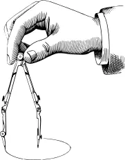Hand with drawing compass vector image
