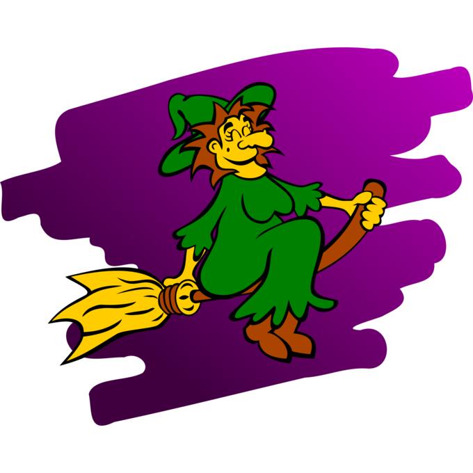 Yellow faced witch vector graphics