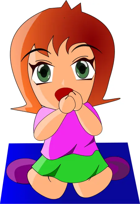 Scared girl vector image