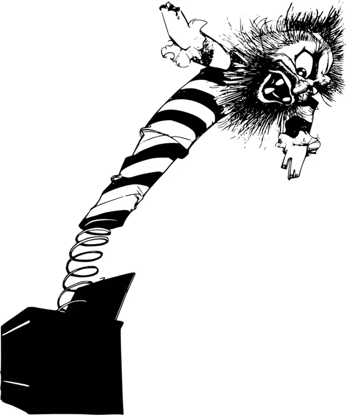 Creepy Jack-in-the-box vector graphics