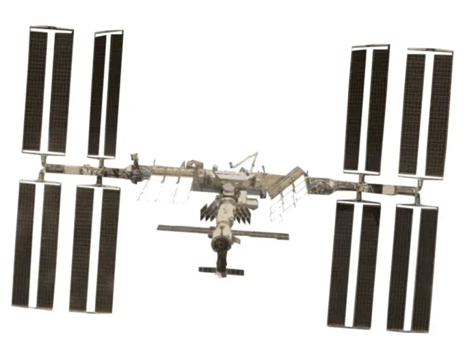 International Space Station photorealistivc vector drawing