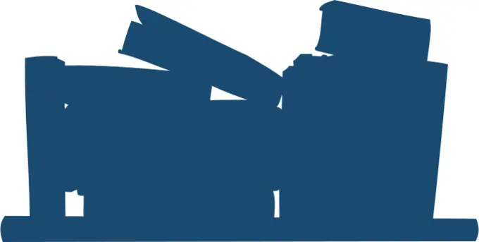 Books on shelf silhouette vector image