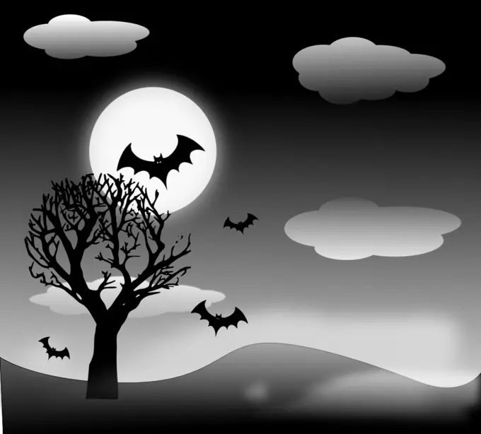 Dark Halloween landscape vector image