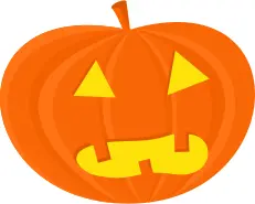Vector image of angry pumpkin