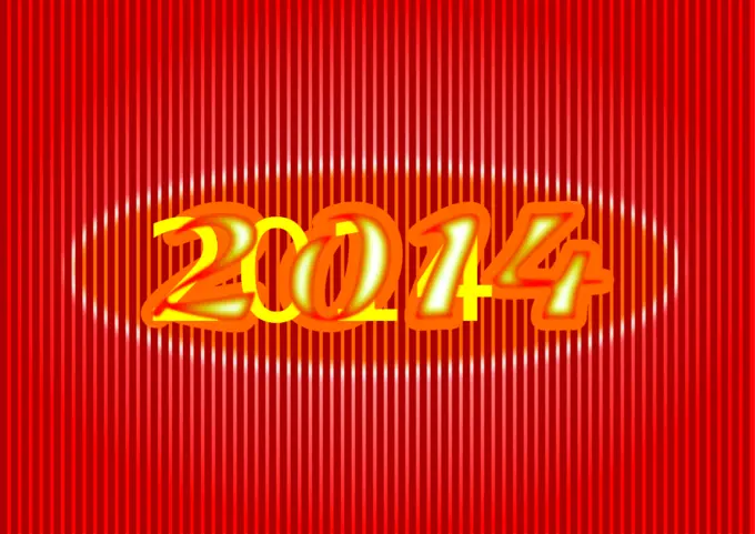 Happy New Year ribbed red sign vector image
