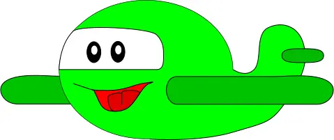 Happy green airplane vector graphics