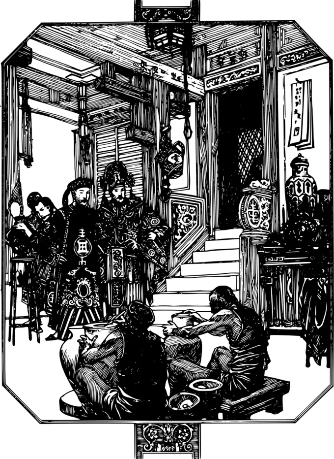 Chinese potters vector graphics