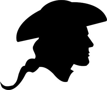 US Revolutionary war soldier silhouette vector image
