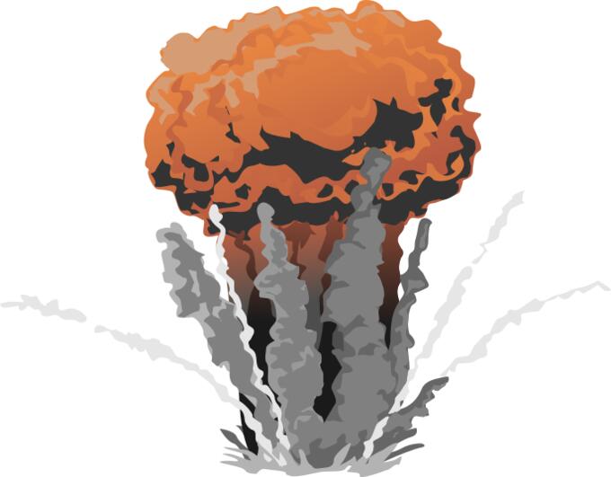 Color mushroom cloud vector image