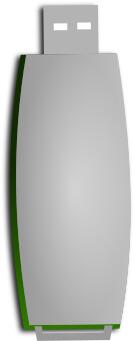 Green and white USB stick vector illustrtaion