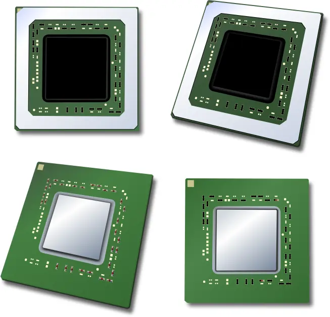 Four CPUs vector image