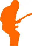 Rock guitarist silhouette vector image