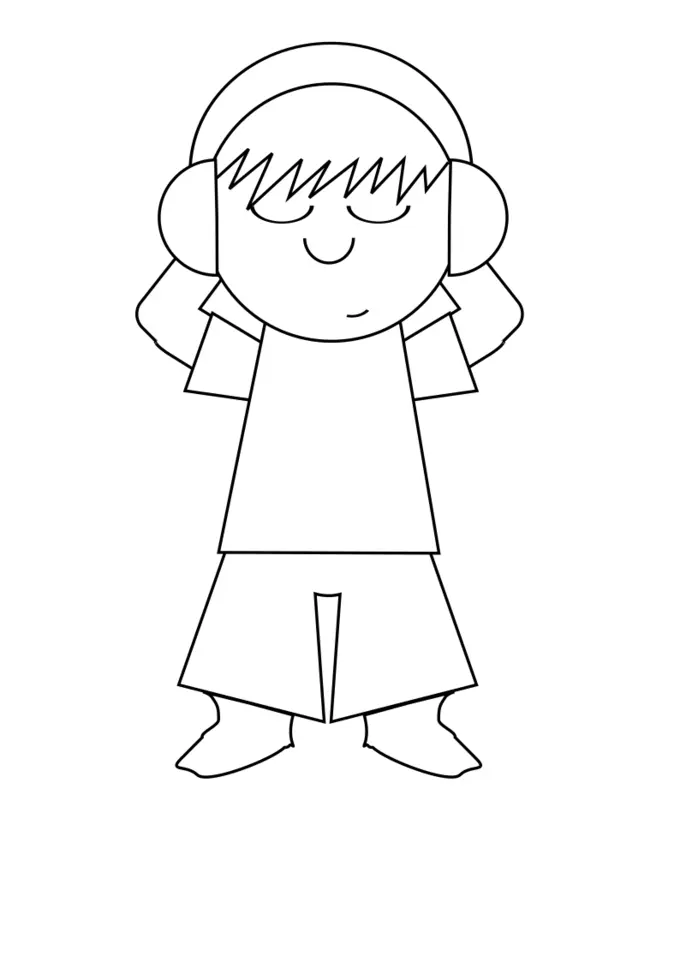 Cartoon guy listening music vector graphics