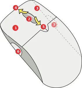 Diagram of wireless mouse vector image