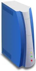 Vector image of blue server