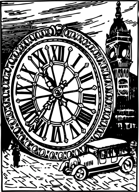 Big Ben coparative size vector illustration