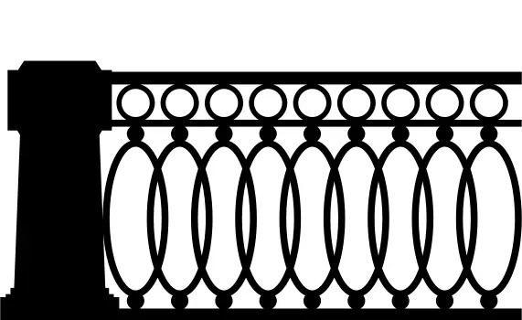 Cast iron gratings of embankment vector drawing