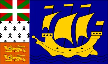 Saint-Pierre-et-Miquelon region flag vector clip art