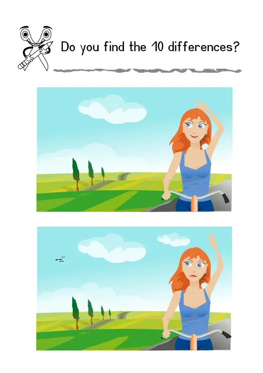 Find 10 differences vector drawing