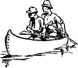 Canoe with travellers vector image