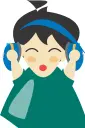 Boy with headphone vector clip art
