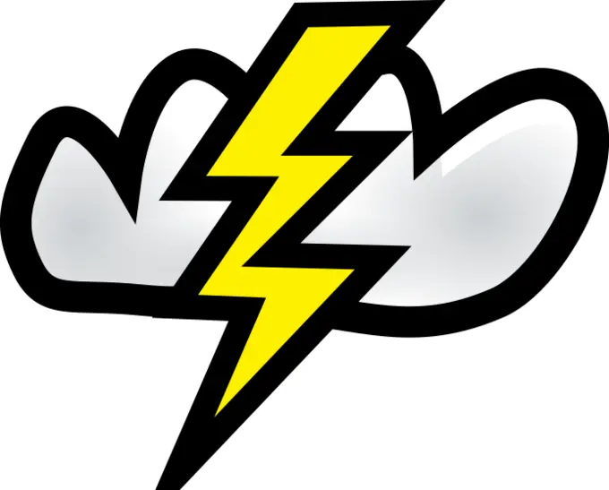 Thunder weather vector icon