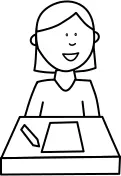 Student studying vector image