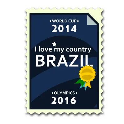 Brazil Olympics and World Cup postage stamp vector image