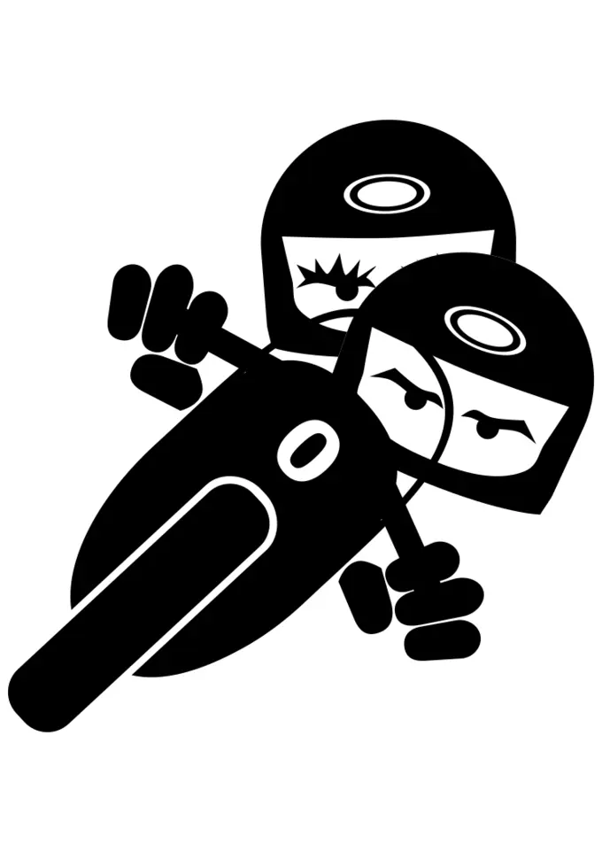 Twin motorbike racers vector drawing