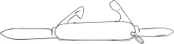 Swiss army knife vector drawing
