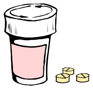 Pills and container vector image