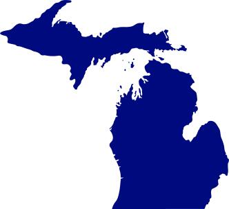 Vector map of State of Michigan