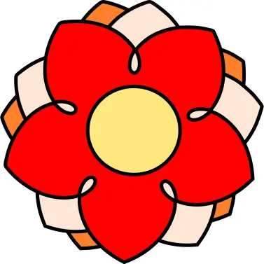 Vector illustration of red flower