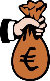 Bag of Euros vector graphics