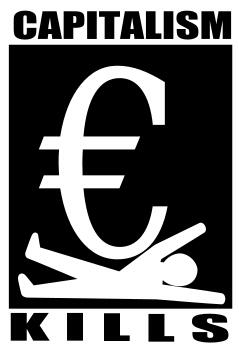 Capitalism kills vector symbol