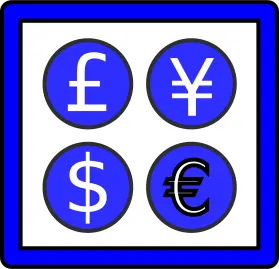 Currency exchange vector icon