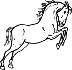 Jumping horse outline